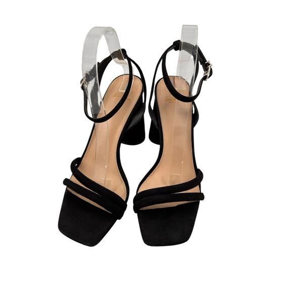Sam Edelman Kia Sandal Block Ankle Strap Heels Black Size 10 Preppy Minimalist - Picture 5 of 14